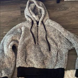 Fuzzy half zip sweater